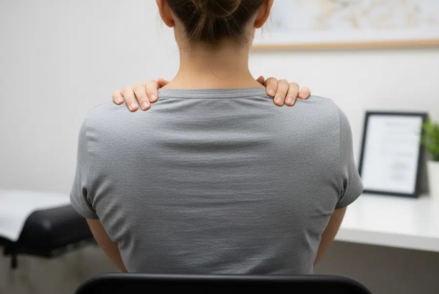 Rounded shoulder posture causing neck and upper back pain chiropractic care Yorktown VA