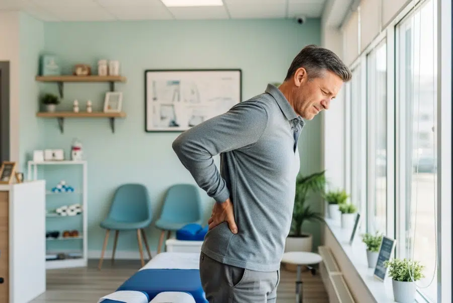 Adult experiencing sciatica and nerve pain seeking chiropractic care in Yorktown VA (Sciatica and Nerve Conditions Chiropractors Yorktown VA)
