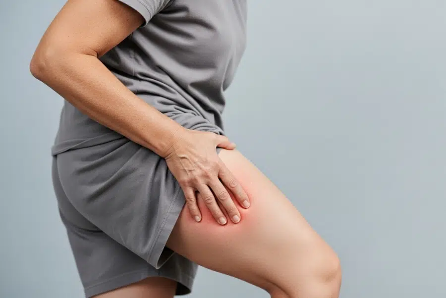 Sciatica pain shooting down leg caused by nerve irritation