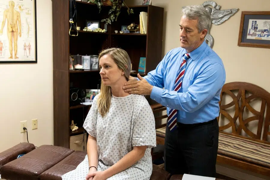 Cervical spine evaluation by Headache Chiropractor Yorktown VA