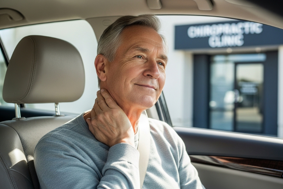 older adult experiencing neck pain after minor car accident Yorktown VA