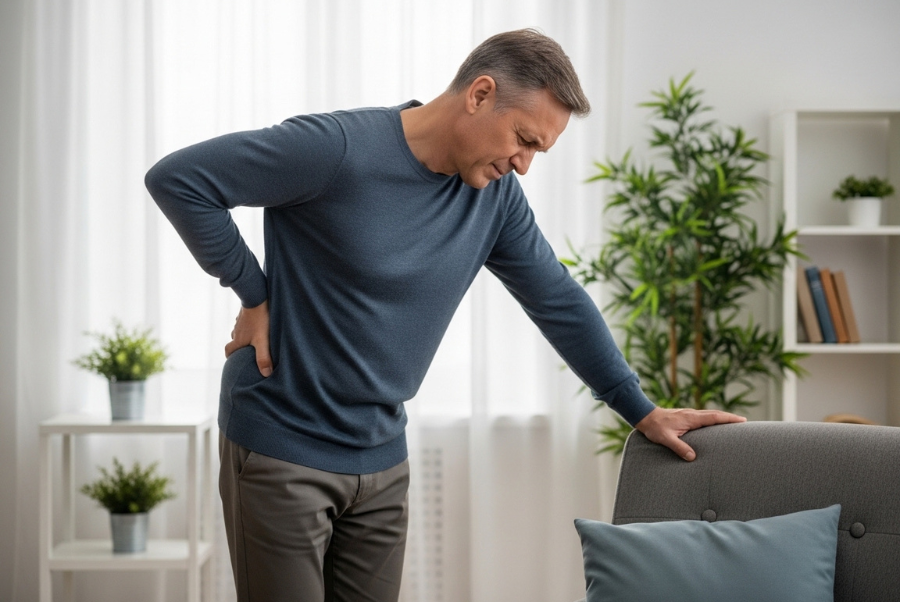 Person with back pain at home exploring what conditions chiropractors actually treat in Yorktown VA