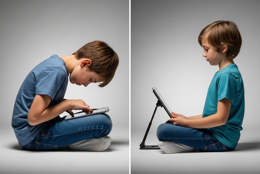 poor posture in children using devices chiropractic care
