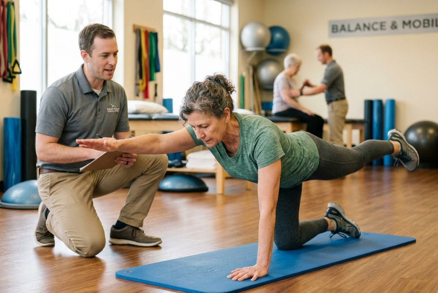 Bird dog strengthening exercise for improving spinal stability during sciatica recovery