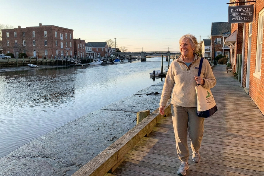 conditions treated by chiropractors Yorktown VA improving mobility for older adult walking comfortably