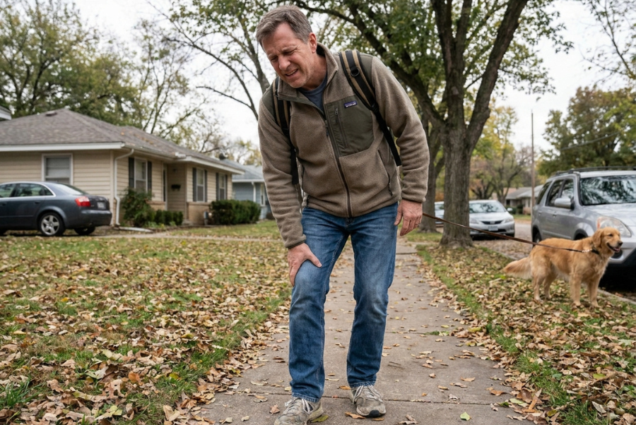 knee joint pain walking in Yorktown VA neighborhood